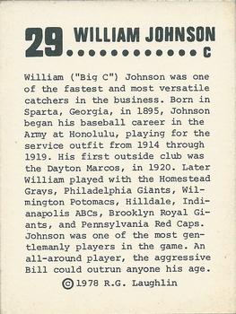 1978 Laughlin Long-Ago Black Stars #29 William Johnson Back