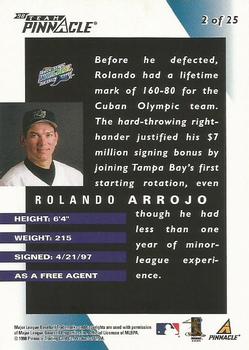 1998 Pinnacle Tampa Bay Devil Rays Team Pinnacle Collector's Edition #2 Rolando Arrojo Back