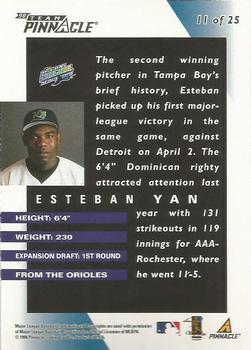 1998 Pinnacle Tampa Bay Devil Rays Team Pinnacle Collector's Edition #11 Esteban Yan Back