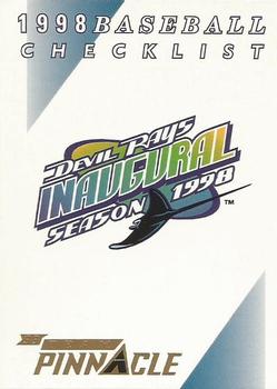 1998 Pinnacle Tampa Bay Devil Rays Team Pinnacle Collector's Edition #NNO 1998 Inaugural Season Logo CL Front