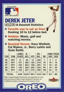 2000 Fleer Oreo #NNO Derek Jeter Back