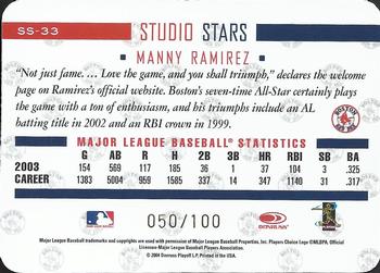 2004 Donruss Studio - Stars Gold #SS-33 Manny Ramirez Back