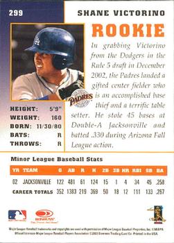 2003 Donruss Champions #299 Shane Victorino Back