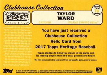 2017 Topps Heritage Minor League - Clubhouse Collection Relics #CCR-TW Taylor Ward Back