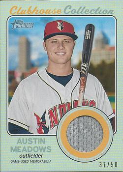 2017 Topps Heritage Minor League - Clubhouse Collection Relics Blue #CCR-AM Austin Meadows Front