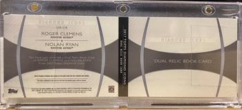 2017 Topps Diamond Icons - Dual-Player Relic Book #DR-CR Roger Clemens / Nolan Ryan Back