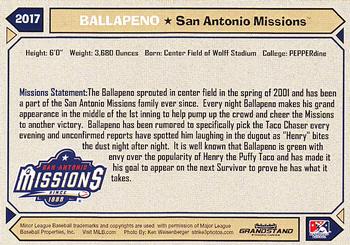 2017 Grandstand San Antonio Missions #NNO Ballapeno Back