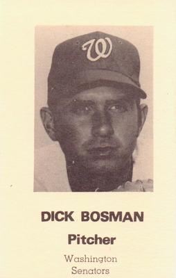 1971 D.C. Department of Motor Vehicles Washington Senators #NNO Dick Bosman Front