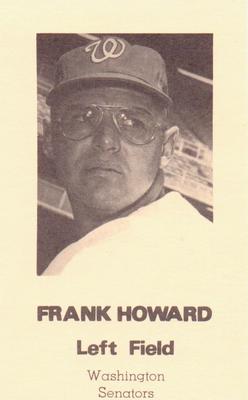 1971 D.C. Department of Motor Vehicles Washington Senators #NNO Frank Howard Front