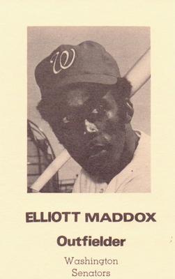 1971 D.C. Department of Motor Vehicles Washington Senators #NNO Elliott Maddox Front
