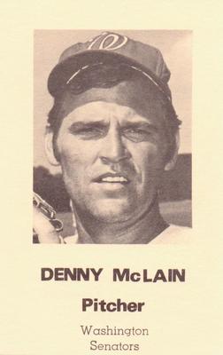 1971 D.C. Department of Motor Vehicles Washington Senators #NNO Denny McLain Front