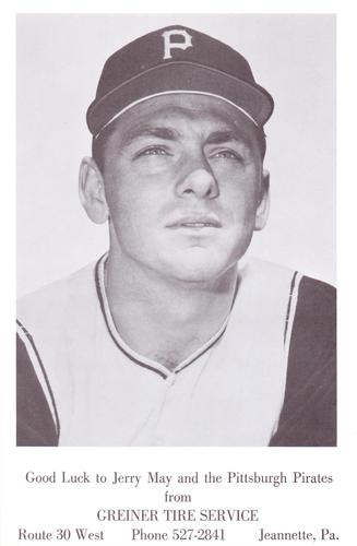 1969 Greiner Tires Pittsburgh Pirates #NNO Jerry May Front