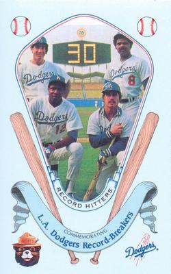 1988 Los Angeles Dodgers Record-Breakers Smokey #21 Dusty Baker / Ron Cey / Steve Garvey / Reggie Smith Front