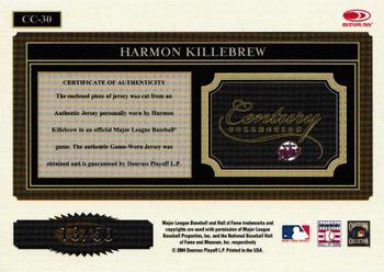 2004 Donruss Throwback Threads - Century Collection Material #CC-30 Harmon Killebrew Back