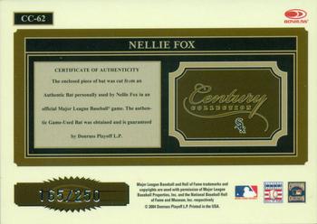 2004 Donruss Throwback Threads - Century Collection Material #CC-62 Nellie Fox Back