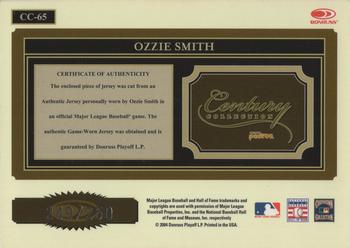 2004 Donruss Throwback Threads - Century Collection Material #CC-65 Ozzie Smith Back