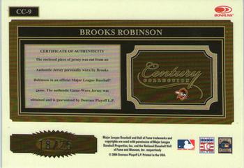 2004 Donruss Throwback Threads - Century Collection Material #CC-9 Brooks Robinson Back