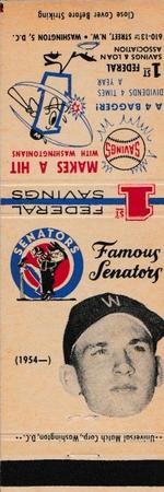 1960 Universal Match Famous Washington Senators #NNO Harmon Killebrew Front