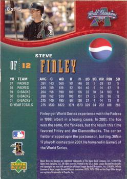 2002 Upper Deck Pepsi Arizona Diamondbacks #8 Steve Finley Back