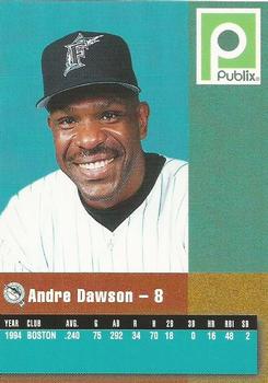 1995 Publix Florida Marlins #NNO Andre Dawson Back