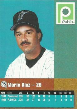 1995 Publix Florida Marlins #NNO Mario Diaz Back