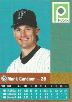 1995 Publix Florida Marlins #NNO Mark Gardner Back