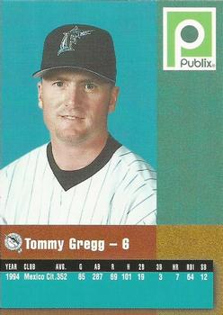 1995 Publix Florida Marlins #NNO Tommy Gregg Back