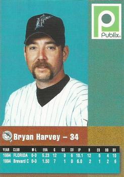 1995 Publix Florida Marlins #NNO Bryan Harvey Back
