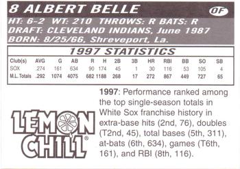 1998 Lemon Chill Chicago White Sox #NNO Albert Belle Back