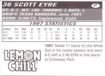 1998 Lemon Chill Chicago White Sox #NNO Scott Eyre Back