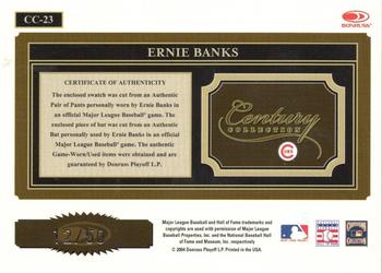 2004 Donruss Throwback Threads - Century Collection Material Combo #CC-23 Ernie Banks Back