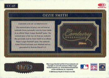 2004 Donruss Throwback Threads - Century Collection Material Combo #CC-65 Ozzie Smith Back