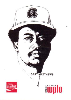 1978 Coca-Cola Atlanta Braves #NNO Gary Matthews Front
