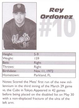 2001 Palm Beach Post New York Mets #NNO Rey Ordonez Back