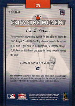 2003 Donruss Diamond Kings #29 Carlos Pena Back