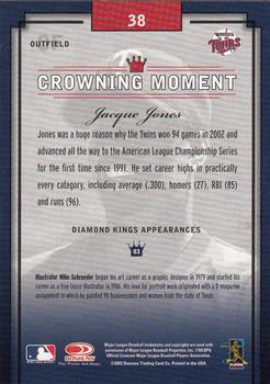 2003 Donruss Diamond Kings #38 Jacque Jones Back