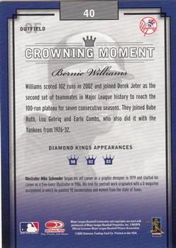 2003 Donruss Diamond Kings #40 Bernie Williams Back