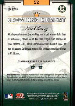 2003 Donruss Diamond Kings #52 Eric Chavez Back