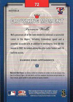 2003 Donruss Diamond Kings #72 Vernon Wells Back
