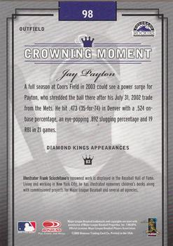 2003 Donruss Diamond Kings #98 Jay Payton Back