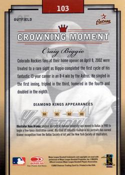 2003 Donruss Diamond Kings #103 Craig Biggio Back