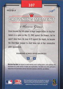 2003 Donruss Diamond Kings #107 Shawn Green Back