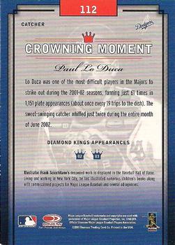 2003 Donruss Diamond Kings #112 Paul Lo Duca Back