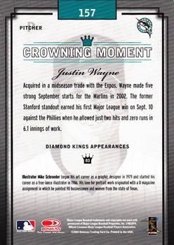 2003 Donruss Diamond Kings #157 Justin Wayne Back