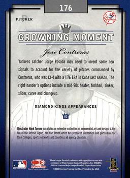 2003 Donruss Diamond Kings #176 Jose Contreras Back