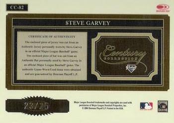 2004 Donruss Throwback Threads - Century Collection Material Combo Prime #CC-82 Steve Garvey Back