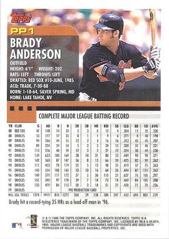 2000 Topps - Pre-Production #PP1 Brady Anderson Back