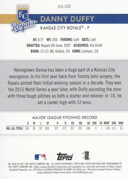 2017 Topps Archives Snapshots #AS-DD Danny Duffy Back