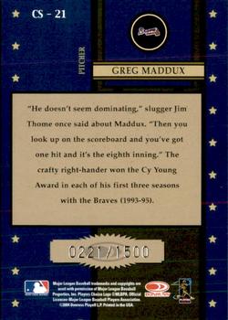 2004 Donruss Throwback Threads - Century Stars #CS-21 Greg Maddux Back
