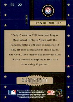 2004 Donruss Throwback Threads - Century Stars #CS-22 Ivan Rodriguez Back
